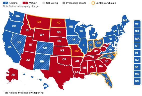 Electoral Map 2008. Presidential Electoral map